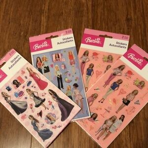 NWT Bundle of 4 packages of Barbie Stickers (2 sheets/ package)